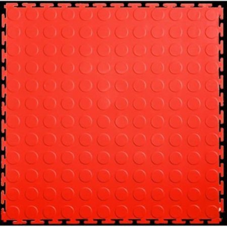 LOCK-TILE Lock-TileÂ PVC Floor Tiles, , 19.5x19.5", Coin, Red LK006